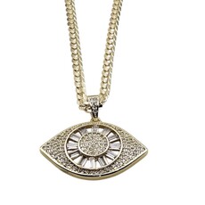 XTRAORDINARY FLAIR Gold Crescent Moon Third Eye Pendant Necklace