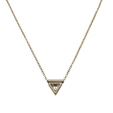 XTRAORDINARY FLAIR Little Triangle Necklace w Clear CZ Waterproof