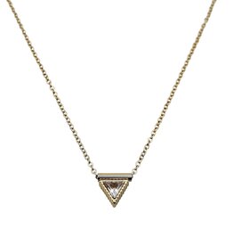 XTRAORDINARY FLAIR Little Triangle Necklace w Clear CZ