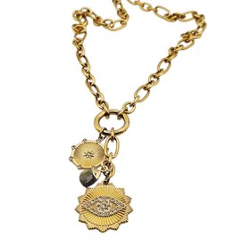 XTRAORDINARY FLAIR Third Eye Gold Stainless Steel Pendant Necklace