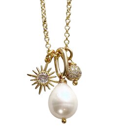 VB&CO Pearl Sun Micro Pave Necklace