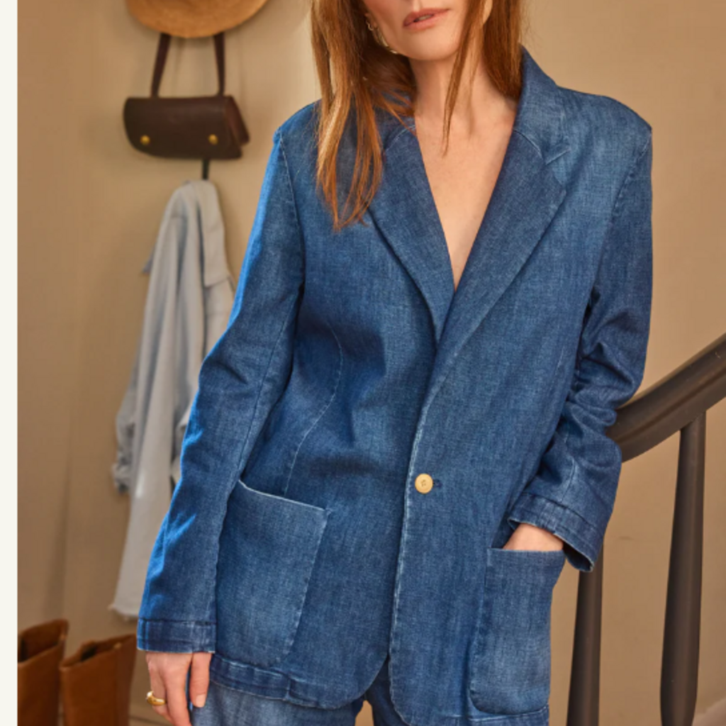 Frank & Eileen Bond Oversized Blazer Washed Blue