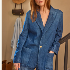 Frank & Eileen Bond Oversized Blazer Washed Blue