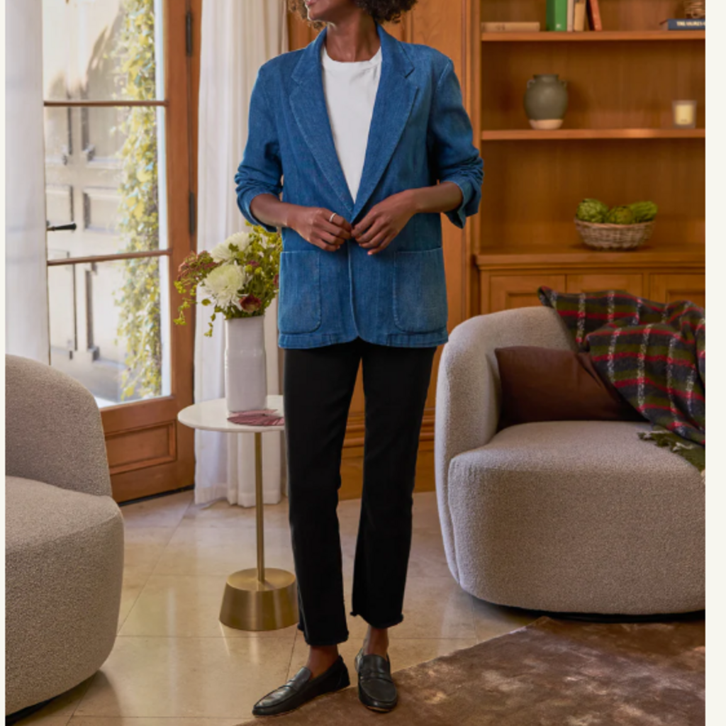 Frank & Eileen Bond Oversized Blazer Washed Blue