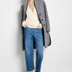 V NECK SHAKER STITCH CLCRM