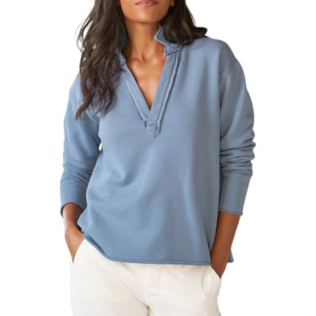 Frank & Eileen Patrick Popover Henley Sweatshirt Slate