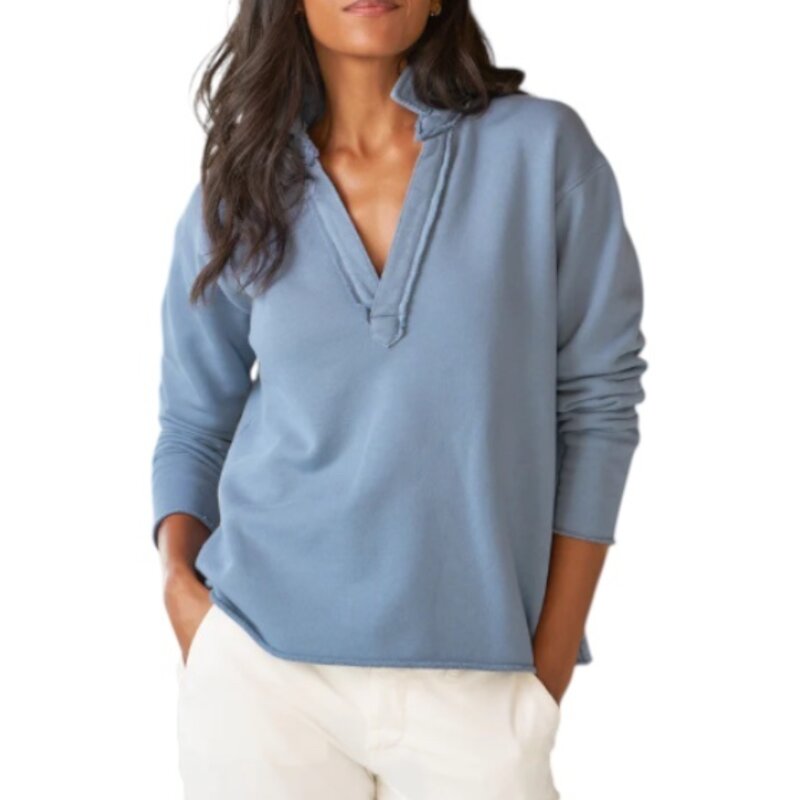 Frank & Eileen Patrick Popover Henley Sweatshirt Slate
