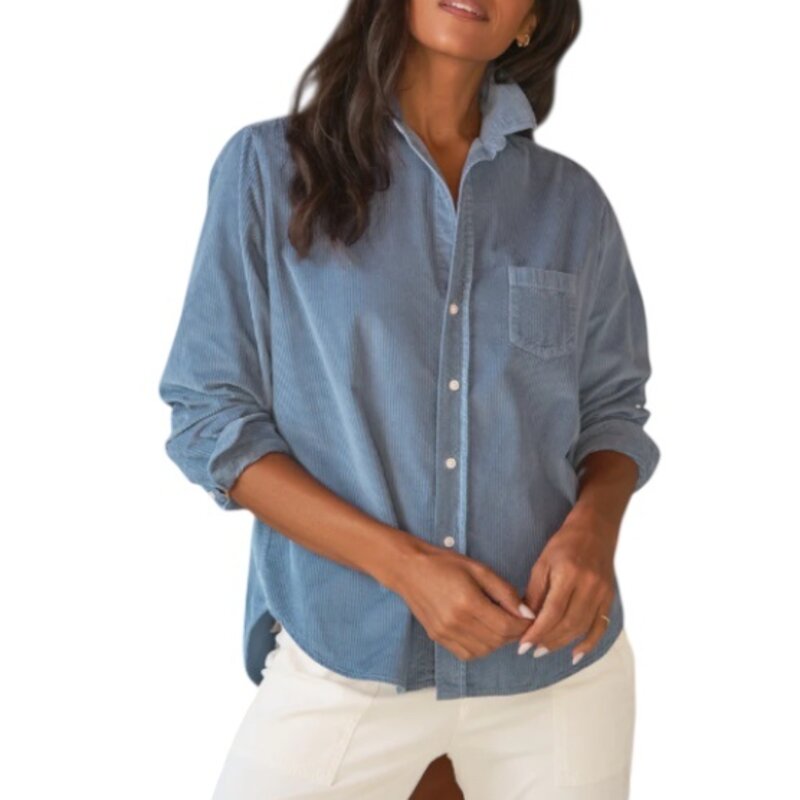 Frank & Eileen EILEEN Relaxed Button-Up Shirt SLATE CORDUROY