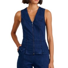 SEAMED ZIP VEST MIDNIGHT ARCTIC WASH