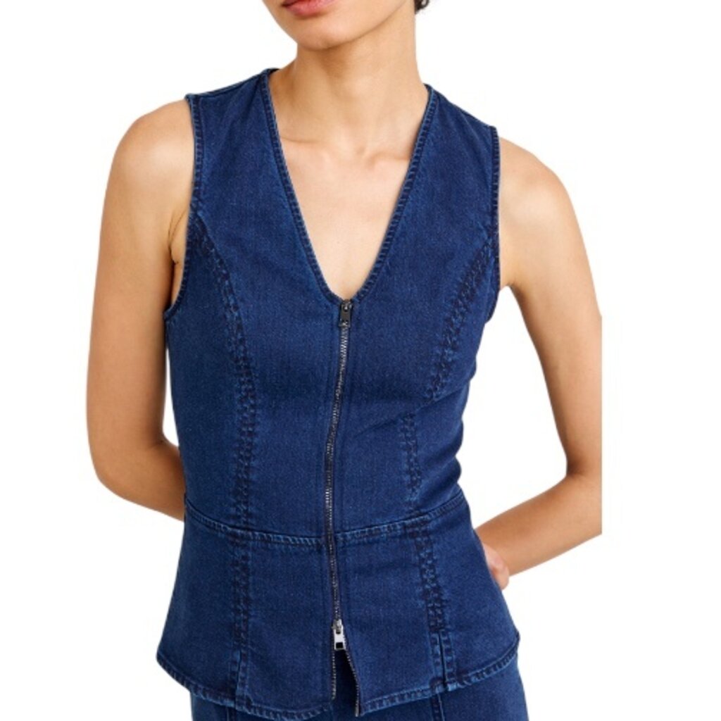 SEAMED ZIP VEST MIDNIGHT ARCTIC WASH
