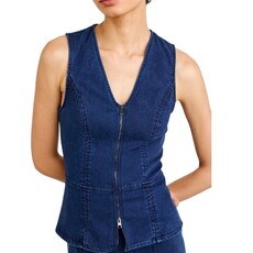 SEAMED ZIP VEST MIDNIGHT ARCTIC WASH