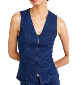 SEAMED ZIP VEST MIDNIGHT ARCTIC WASH