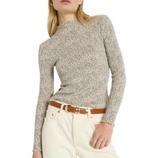 NATION LTD BRENNA MOCK NECK TOP WINTER PEBBLE