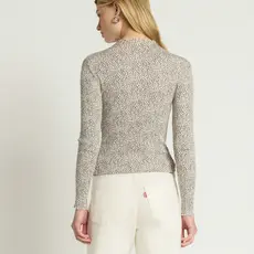 NATION LTD BRENNA MOCK NECK TOP WINTER PEBBLE