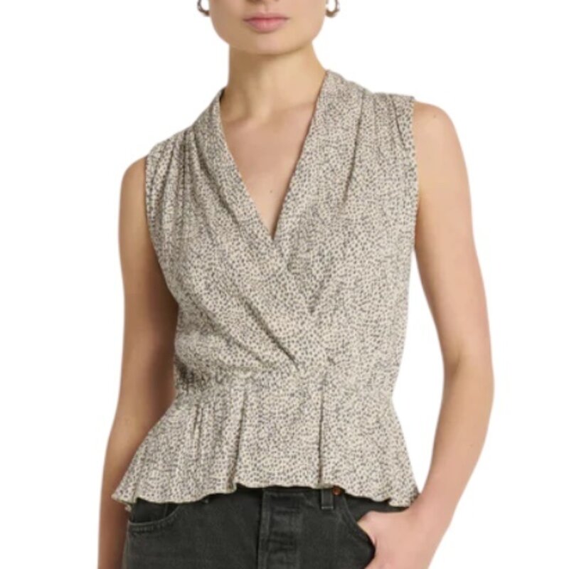 NATION LTD NINA WRAP FRONT TOP WINTER PEBBLE