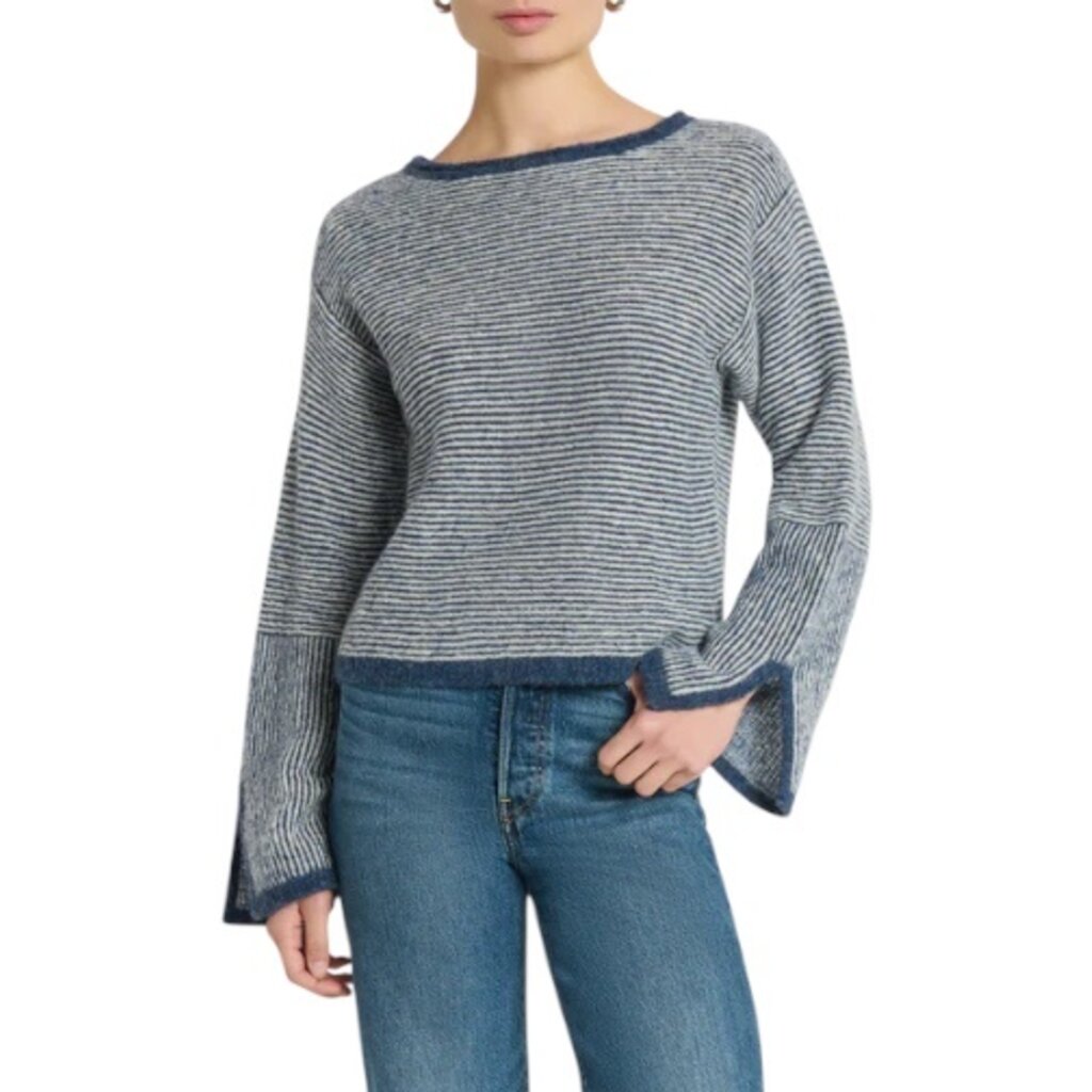 NATION LTD WILLOW PULLOVER SWEATER GREENWICH NAVY STRIPE