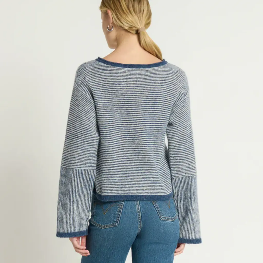 NATION LTD WILLOW PULLOVER SWEATER GREENWICH NAVY STRIPE
