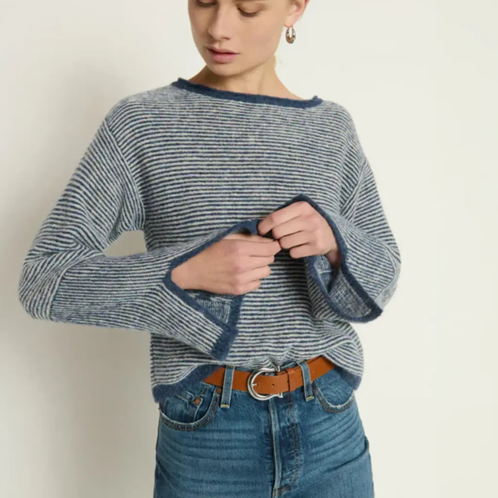 NATION LTD WILLOW PULLOVER SWEATER GREENWICH NAVY STRIPE