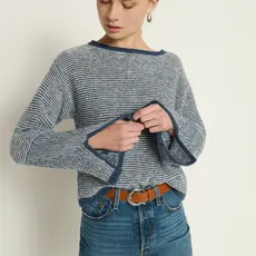 NATION LTD WILLOW PULLOVER SWEATER GREENWICH NAVY STRIPE
