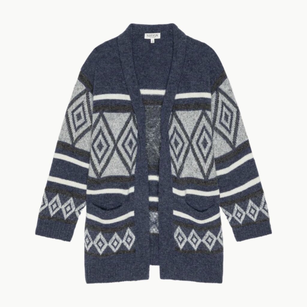 NATION LTD FRANKLYN FAIR ISLE CARDIGAN CHESAPEAKE FAIR ISLE