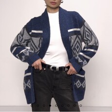 NATION LTD FRANKLYN FAIR ISLE CARDIGAN CHESAPEAKE FAIR ISLE