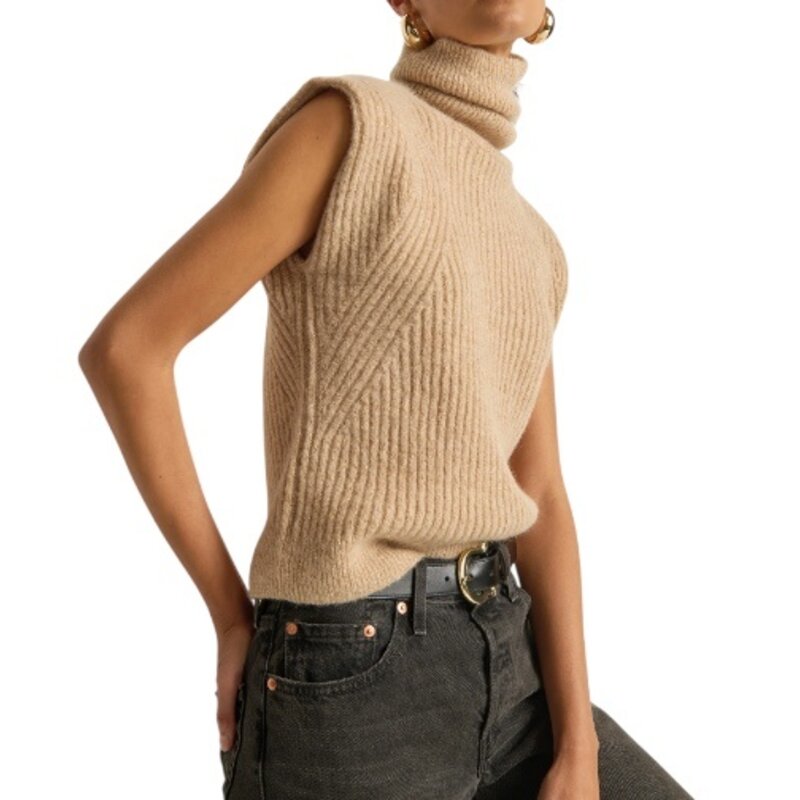 NATION LTD ISHA TURTLENECK TANK SHINY MOONBEAM