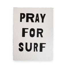 Sugarboo Pray for Surf Handmade Paper Print- 12"x16"