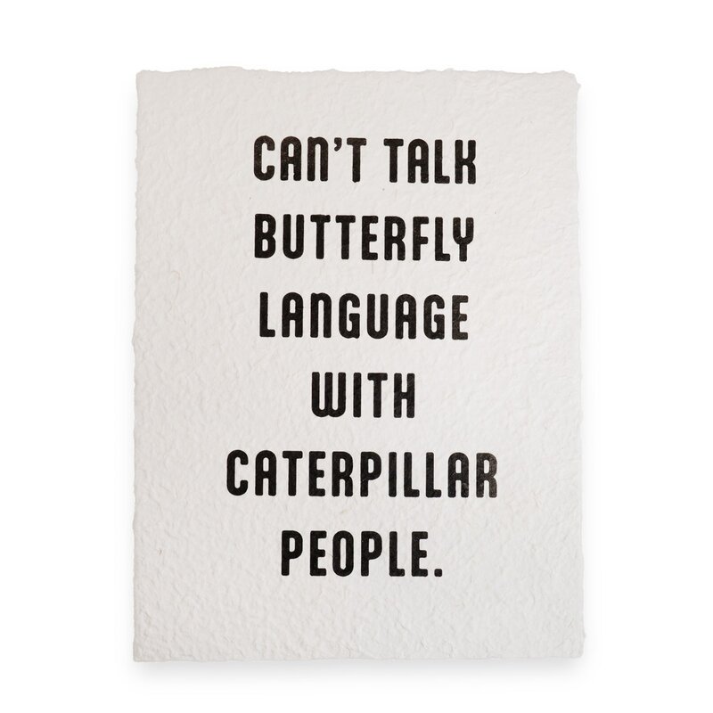 Sugarboo Butterfly Language Handmade Paper Print- 12"x16"