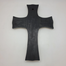 CONTRERAS DESIGNS Black & Gold Wall Cross w/ Milagros MXAL-C4