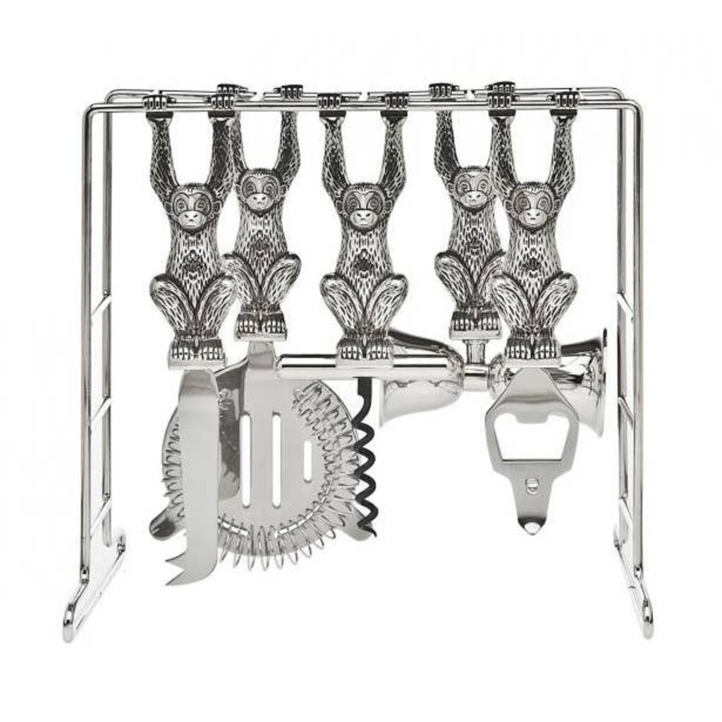 GODINGER Monkey Bar Bartool Set, 6 Pc