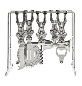 GODINGER Monkey Bar Bartool Set, 6 Pc