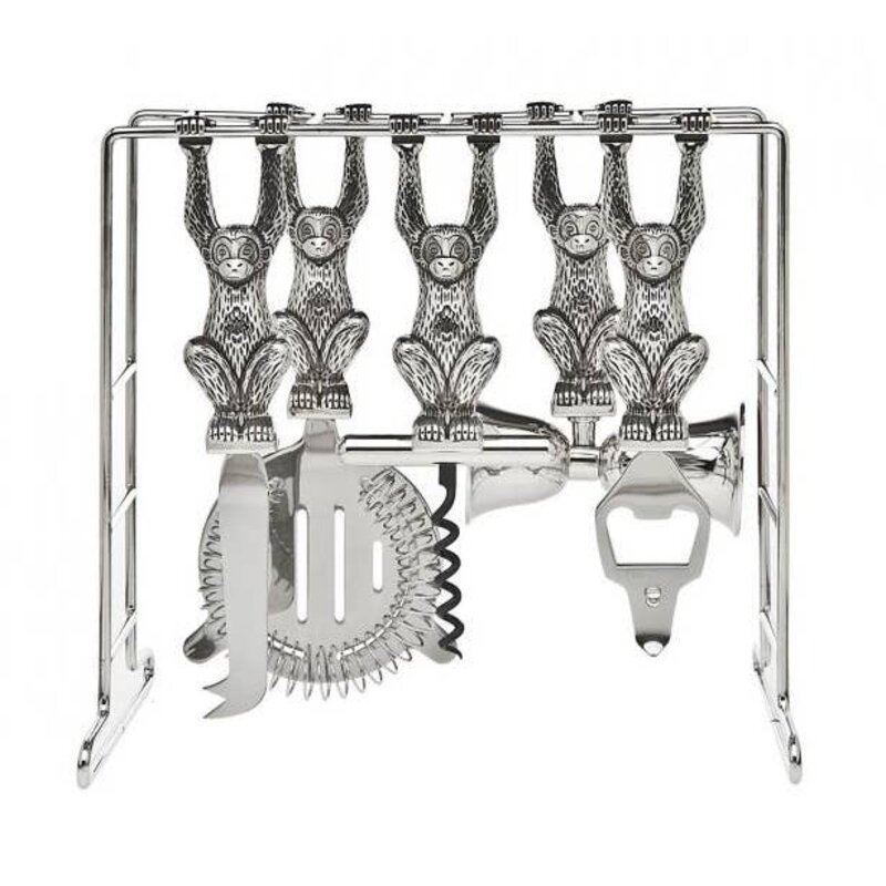 GODINGER Monkey Bar Bartool Set, 6 Pc