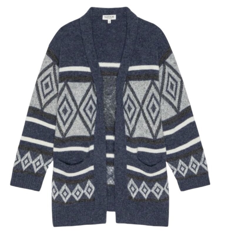 NATION LTD FRANKLYN FAIR ISLE CARDIGAN CHESAPEAKE FAIR ISLE