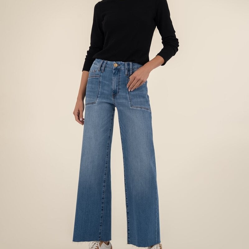 Kut From The Kloth MEG HIGH RISE WIDE LEG EARN W MED