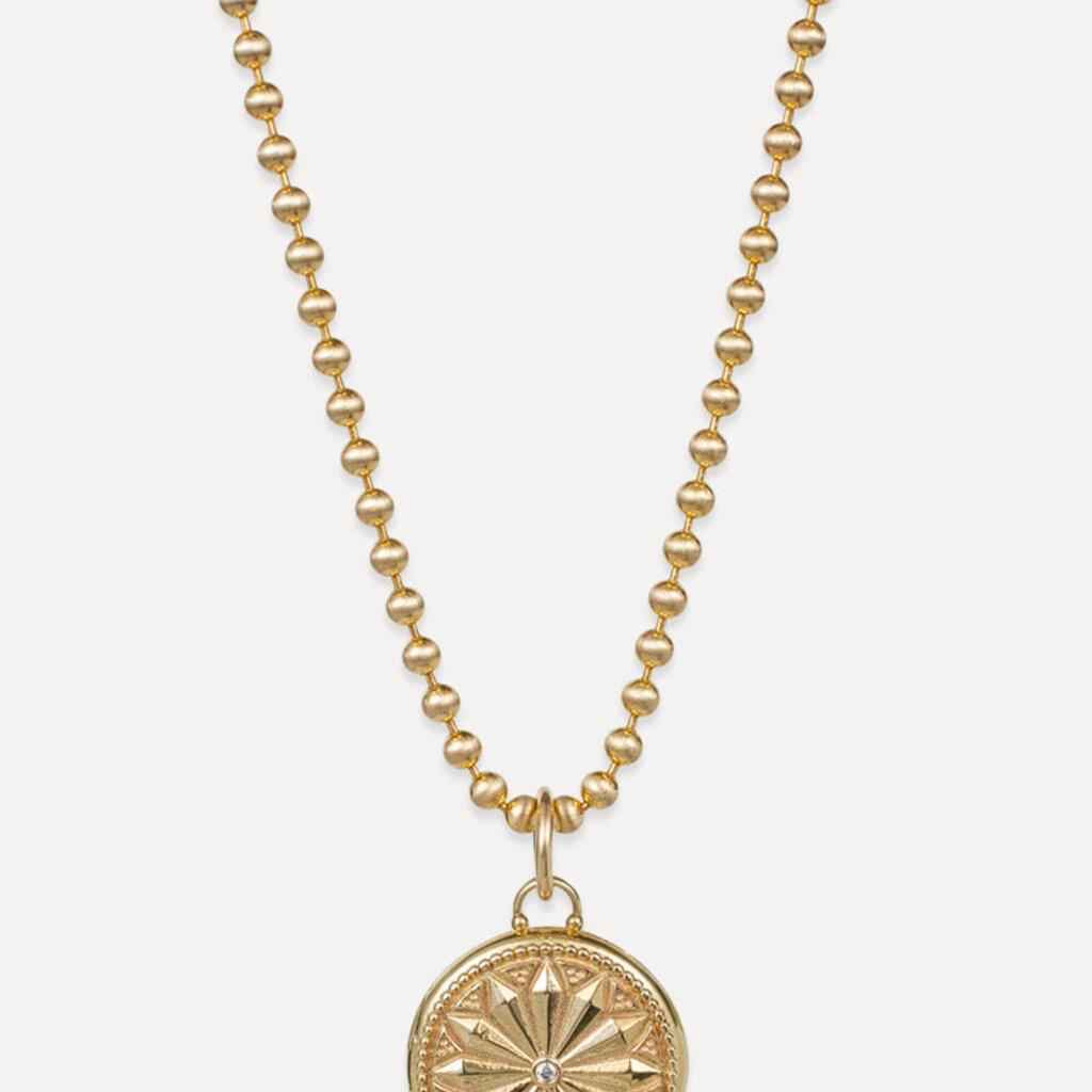 Lulu SUN LOTUS LOCKET ON GF ELONGATED CHAIN 18-20"