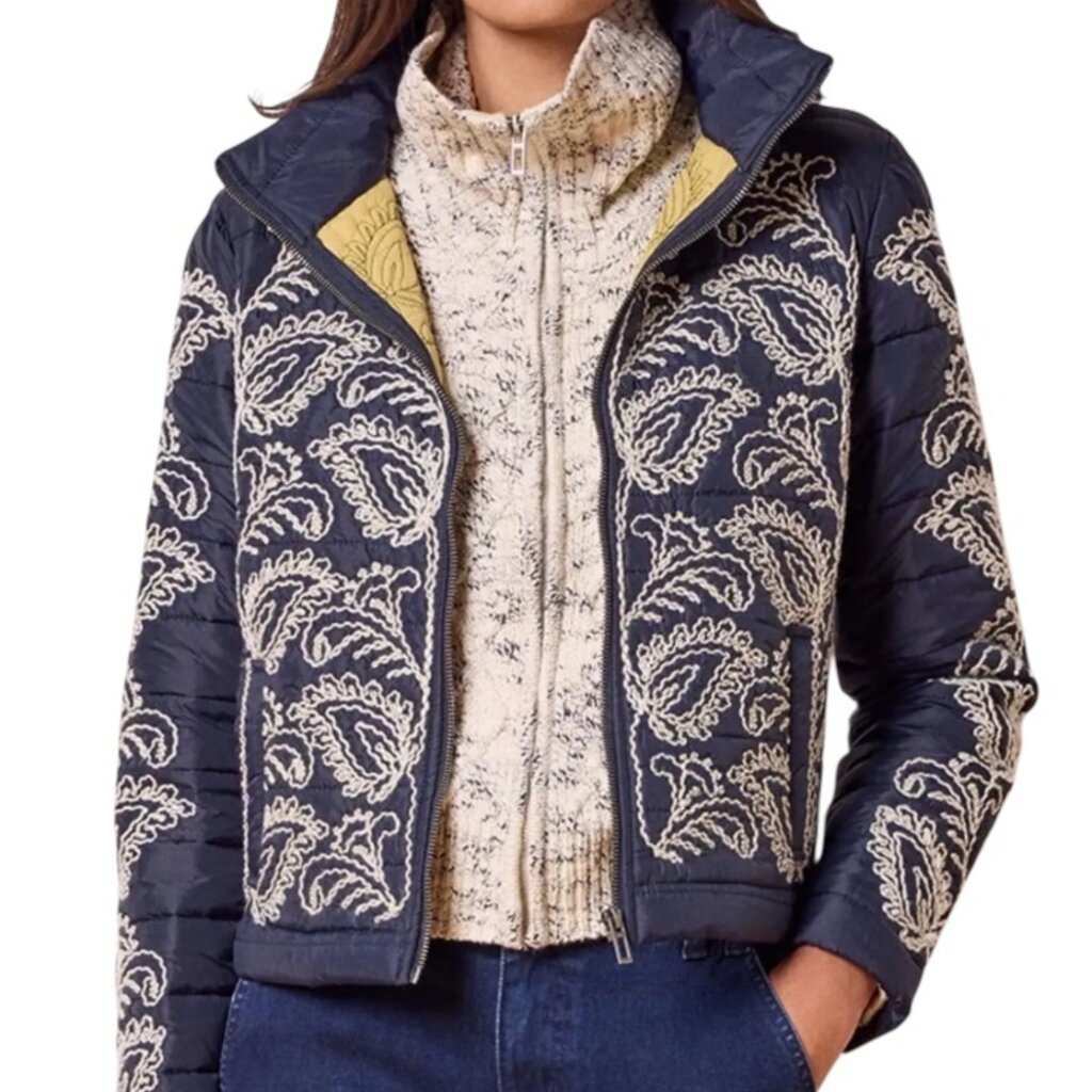 EMBROIDERED PUFFER INDIGO
