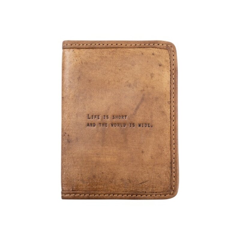 Sugarboo Life Is Short Leather Passport Cover 4"x6"