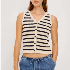 Rails SADE VEST IVORY NAVY STRIPE