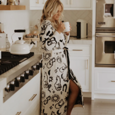 LOCAL BEACH Western Luxe Robe Black/Cream