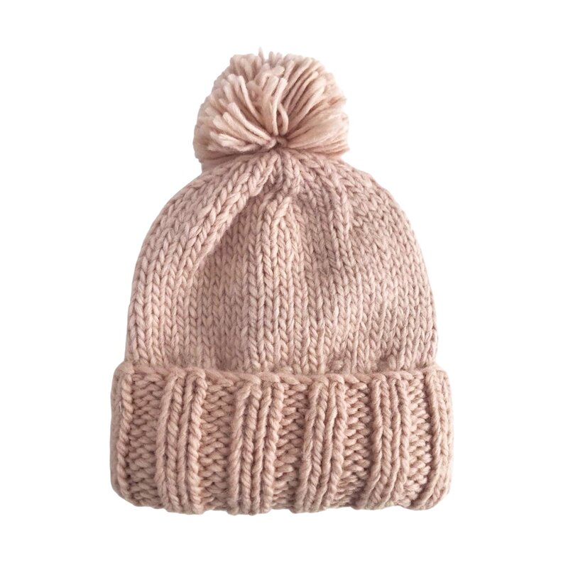 The Blueberry Hill Classic Pom Hat Blush Baby Kids Valentine Winter Beanie