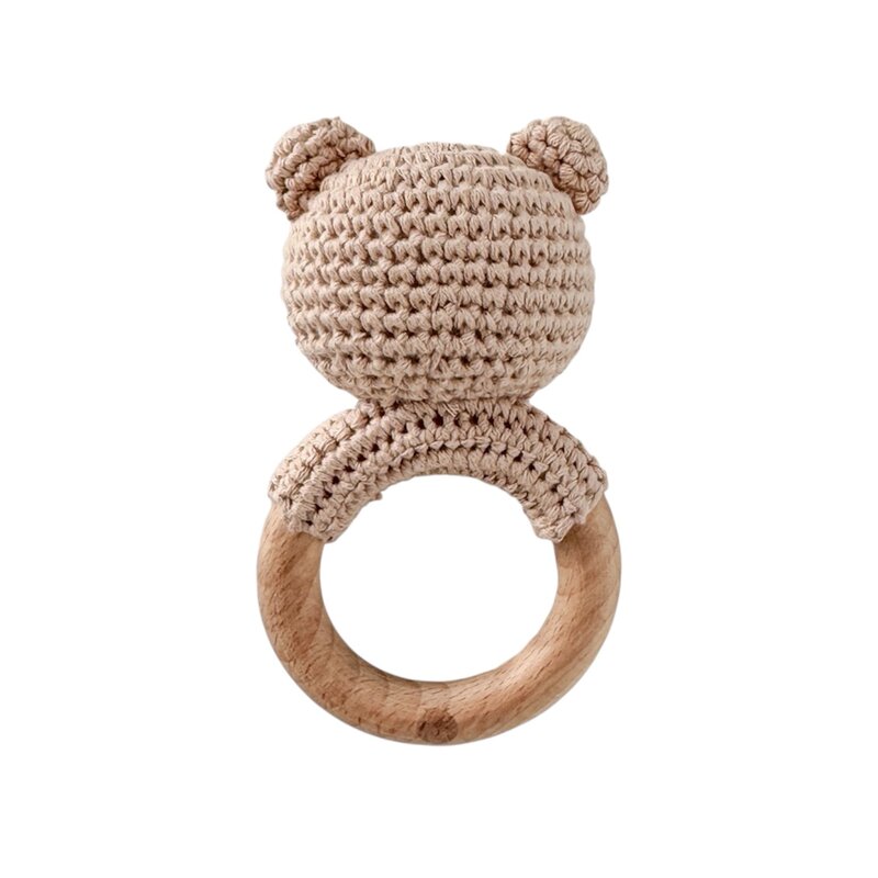 The Blueberry Hill Teether Bear Brown Baby Newborn Toy Rattle