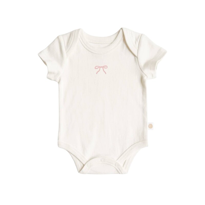 The Blueberry Hill Onesie Pink Bow Baby Bodysuit Organic Graphic Tee Gift
