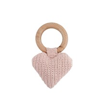 The Blueberry Hill Teether Heart Cotton Crochet Rattle Baby Toy Valentine's