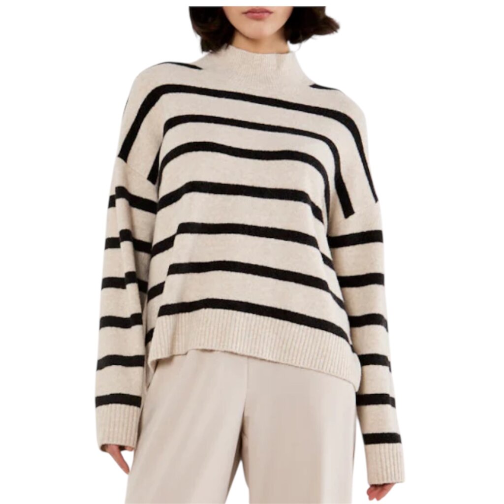 APRICOT INC Stripe Drop Should Oversz Jumper Stone