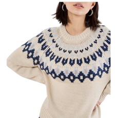 APRICOT INC Apricot Fairisle Crew Neck Jumper Stone