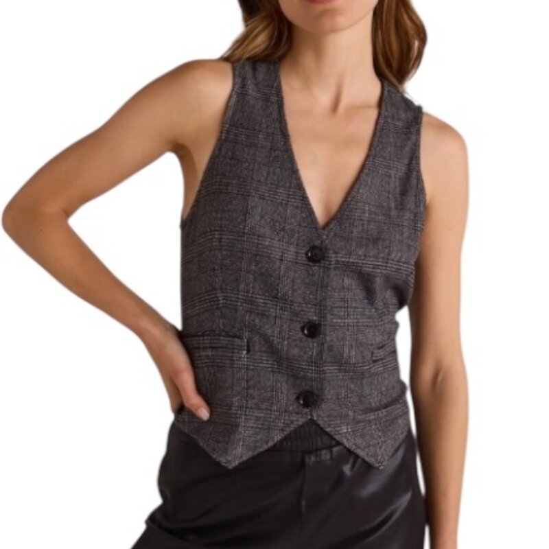 CINCH BACK VEST GLENCHECK PLAID