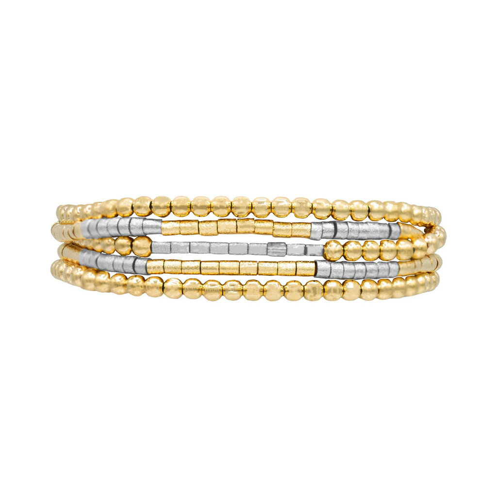 Marcia Moran Juju Beaded Bracelet Gold/Rhodium