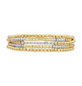 Marcia Moran Juju Beaded Bracelet Gold/Rhodium