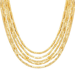 Marcia Moran Amunet Beaded Necklace Gold/Rhodium