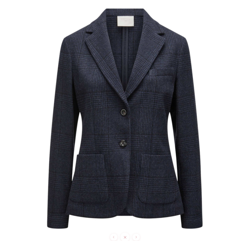 Circolo PRINCE OF WALES SLIM FIT JACKET WOOL/CASHMERE DARK BLUE